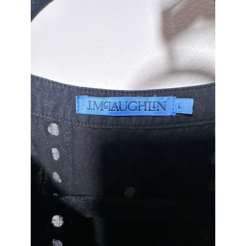 J. McLaughlin Yuri Eyelet Dress L Black Embroidered Cotton Midi Resort - Picture 4 of 7